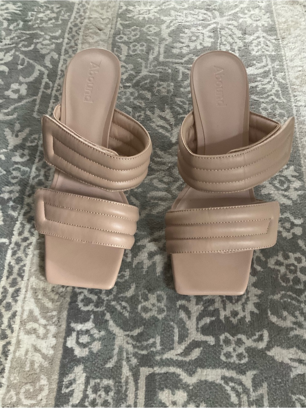 Abound Nude Padded Double-Strap Slide Mules Size 6.5
